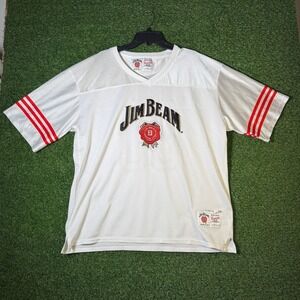 Jim Beam‎ Whiskey #80 White Football Jersey Men's XL Promo Beer Shirt VTG